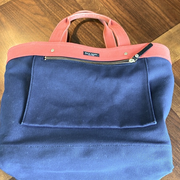 BEAUTIFUL KATE SPADE CANVAS TOTE - RED WHITE & BLUE - VERY PATRIOTIC! - Picture 3 of 12